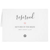 Rebecca Elegant Calligraphy Reserved Wedding Sign (Achterkant Horizontaal)