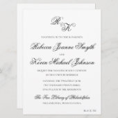 Rebecca - Klassieke, formele huwelijksuitnodiging Kaart (Voorkant / Achterkant)