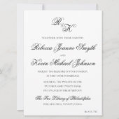 Rebecca - Klassieke, formele huwelijksuitnodiging Kaart (Voorkant)