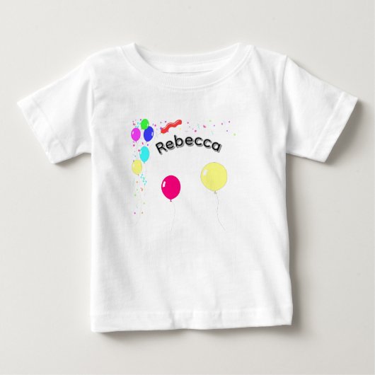 "Rebecca" Meisjesnaam Met Ballonnen, (Voorkant)