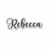 Rebecca Naam - Handgeschreven kalligrafie Sticker (Voorkant)