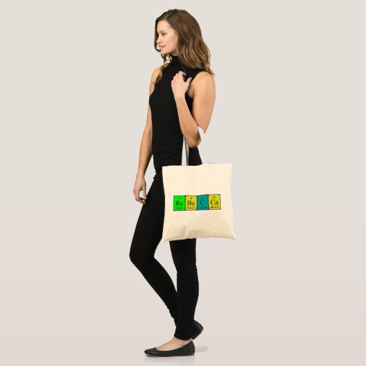 Rebecca Periodic table name canvas tas (Voorkant (model))
