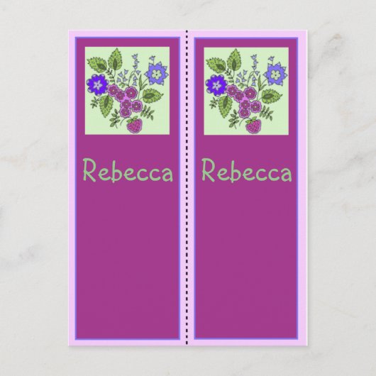 Rebecca Personalized Bladwijzer Briefkaart (Voorkant)