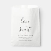 Rebecca Pink Heart Love is Sweet Wedding Snoep Bedankzakje (Voorkant)