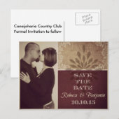 Rebecca Save Date Aankondigingskaart (Voorkant / Achterkant)