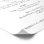 Rebecca Simple Calligraphy Drinken Wedding Sign Poster (Hoek)