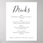 Rebecca Simple Calligraphy Drinken Wedding Sign Poster (Voorkant)