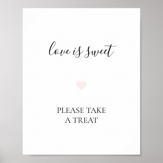 Rebecca Simple Dessert Table Wedding Sign Poster (Voorkant)
