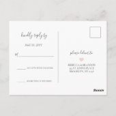 Rebecca Simple Elegant Calligraphy Wedding RSVP Briefkaart (Achterkant)