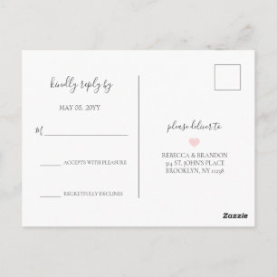 Rebecca Simple Elegant Calligraphy Wedding RSVP Briefkaart