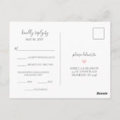 Rebecca Simple Elegant Meal Choice RSVP Wedding Briefkaart (Achterkant)