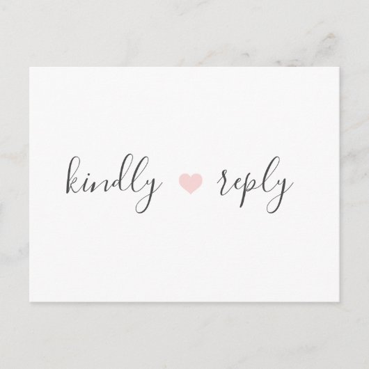 Rebecca Simple Elegant Meal Choice RSVP Wedding Briefkaart (Voorkant)