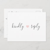 Rebecca Simple Elegant Song Request RSVP Wedding Briefkaart (Voorkant / Achterkant)