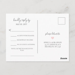 Rebecca Simple Elegant Song Request RSVP Wedding Briefkaart