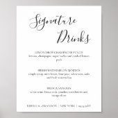 Rebecca Simple Signature Drink Wedding Sign Poster (Voorkant)