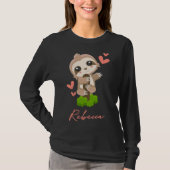 Rebecca Sloth Baby Meisje Schattige Harten T-shirt (Voorkant)