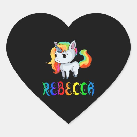 Rebecca Unicorn Hart Sticker (Voorkant)