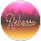 Rebecca Vorname Name golden pink Aufkleber Sticker (Voorkant)