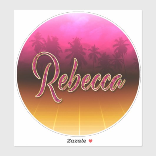 Rebecca Vorname Name golden pink Aufkleber Sticker (Vel)