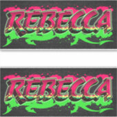 Rebecca Vorname Name Graffiti Aufkleber Sticker (Voorkant)