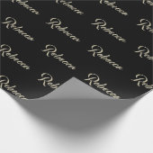 Rebecca white gold Handwriting Geschenkpapier Cadeaupapier (Hoek)