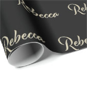 Rebecca white gold Handwriting Geschenkpapier Cadeaupapier (Rol Hoek)