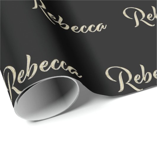 Rebecca white gold Handwriting Geschenkpapier Cadeaupapier (Rol Hoek)