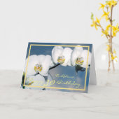 Rebecca White Orchids Elegant Gold Lijst Kaart (Gele Bloem)