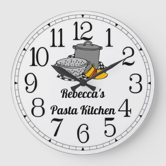 Rebecca's Pasta Kitchen Large Clock Grote Klok (Voorkant)