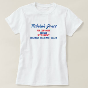 Rebekah Jones voor het Congres T-shirt