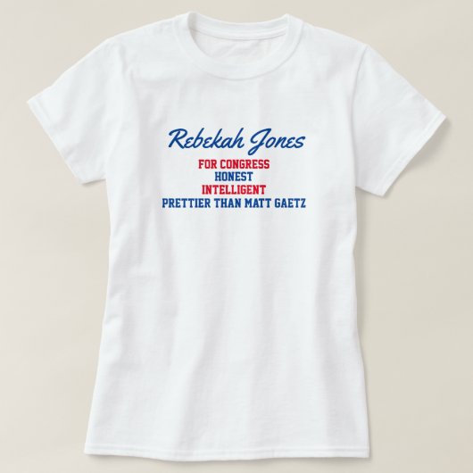 Rebekah Jones voor het Congres T-shirt (Design voorkant)