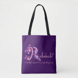 Rebekah R monogram kunst & naam betekent tas