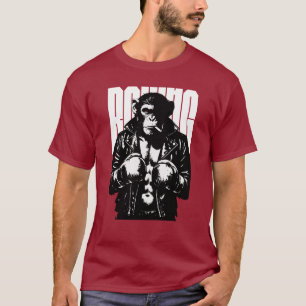 Rebel aapbokser in leren bokshandschoenen t-shirt