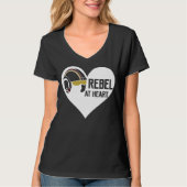 Rebel bij Heart Women's Hanes Nano V-Neck T-Shirt (Voorkant)