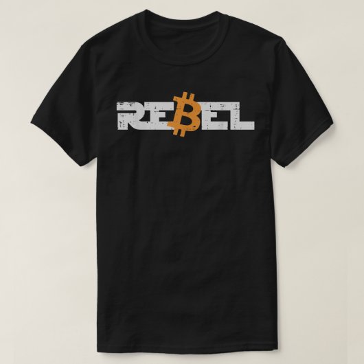 Rebel Bitcoin Crypto Cryptocurrency Trader Miner M T-shirt (Design voorkant)