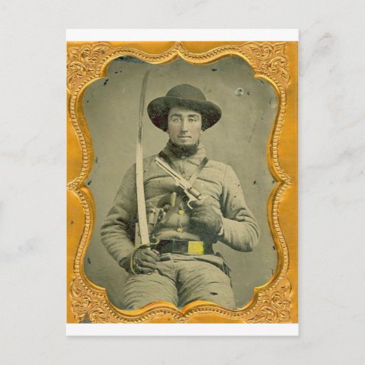 Rebel Calvalryman Briefkaart (Voorkant)