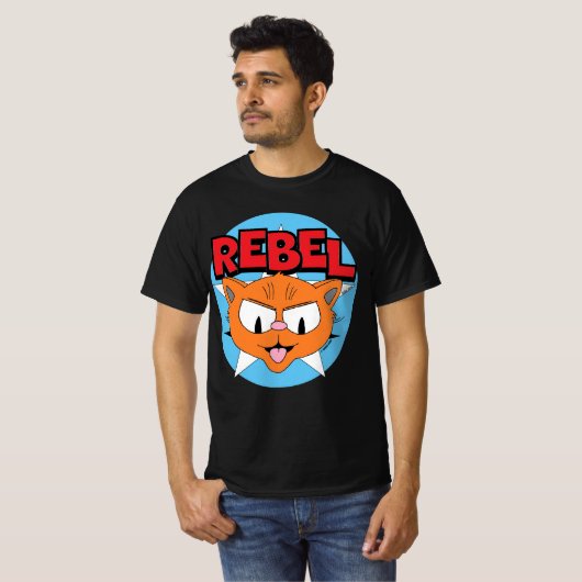 REBEL Cartoon Cat Señor Gato™ T-shirt (Voorkant volledig)