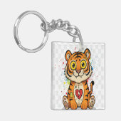 Rebel Cartoon Tiger Sleutelhanger (Voorkant Links)