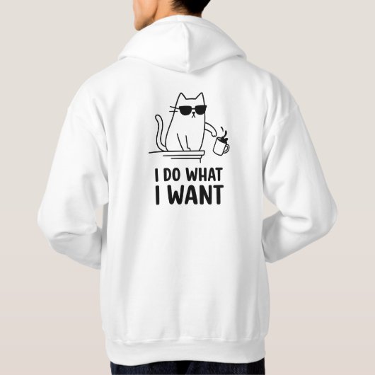 Rebel Cat – Cool Kitty Knocking Things Over  Hoodie (Achterkant)