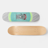 Rebel Cat Design Grey, Blauwgroen en kalkgroen ska Persoonlijk Skateboard (Horizontaal)