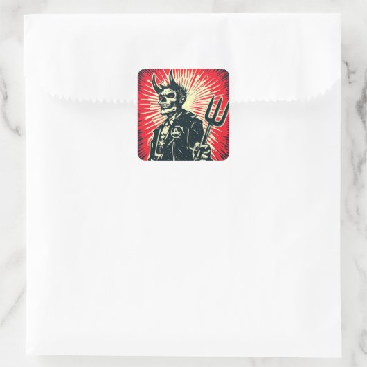 'REBEL DEVIL' VIERKANTE STICKER (Tas)