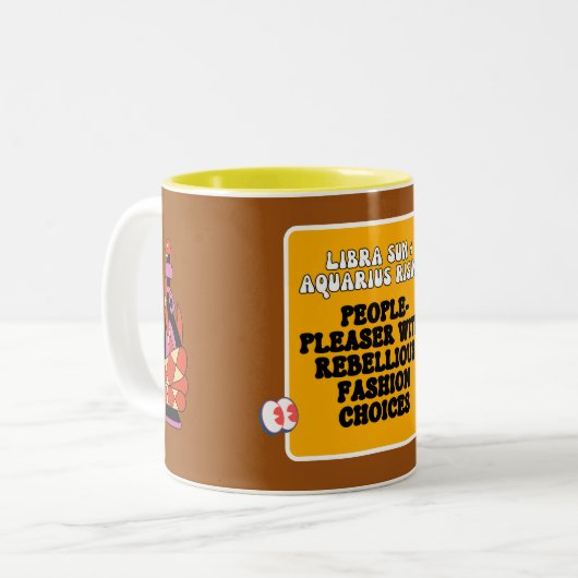 Rebel Diplomat - Weegschaal Zon, Waterman Rising Z Tweekleurige Koffiemok (Voorkant links)