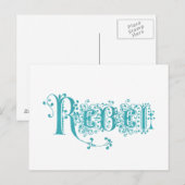 Rebel Fancy Vintage Wordart Briefkaart (Voorkant / Achterkant)