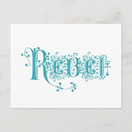 Rebel Fancy Vintage Wordart Briefkaart (Voorkant)