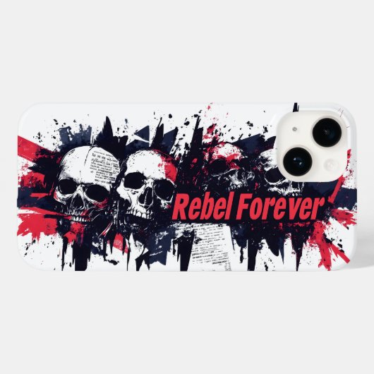 "Rebel Forever" - Edgy Skull Grafisch Ontwerp Case-Mate iPhone Case (Achterkant (horizontaal))