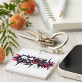 "Rebel Forever" - Edgy Skull Grafisch Ontwerp Sleutelhanger (Voorkant Rechts)