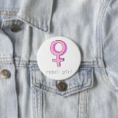 Rebel Girl Button (In situ)