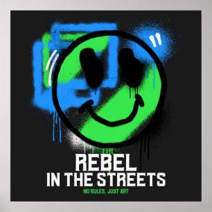Rebel in de Straten Graffiti Smiley Stedelijke Kun Poster