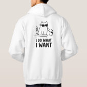 Rebel Kat – Coole Kitty die Dingen Omvergooit Hoodie (Achterkant)