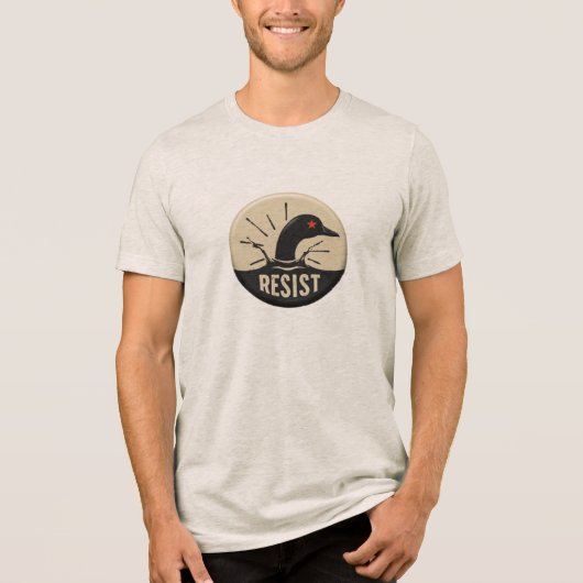 Rebel Loon Headfirst Dive – Resist Badge Tri-Blend Shirt (Voorkant)